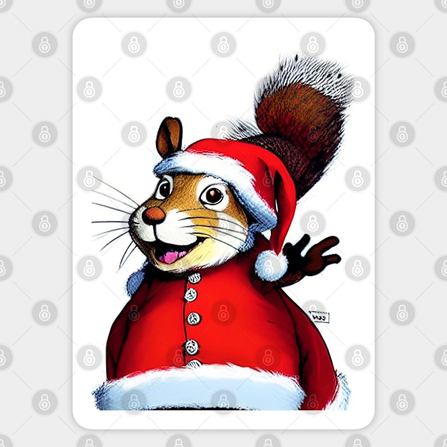 JOLLY SANTA CLAUS SQUIRREL Sticker by sailorsam1805